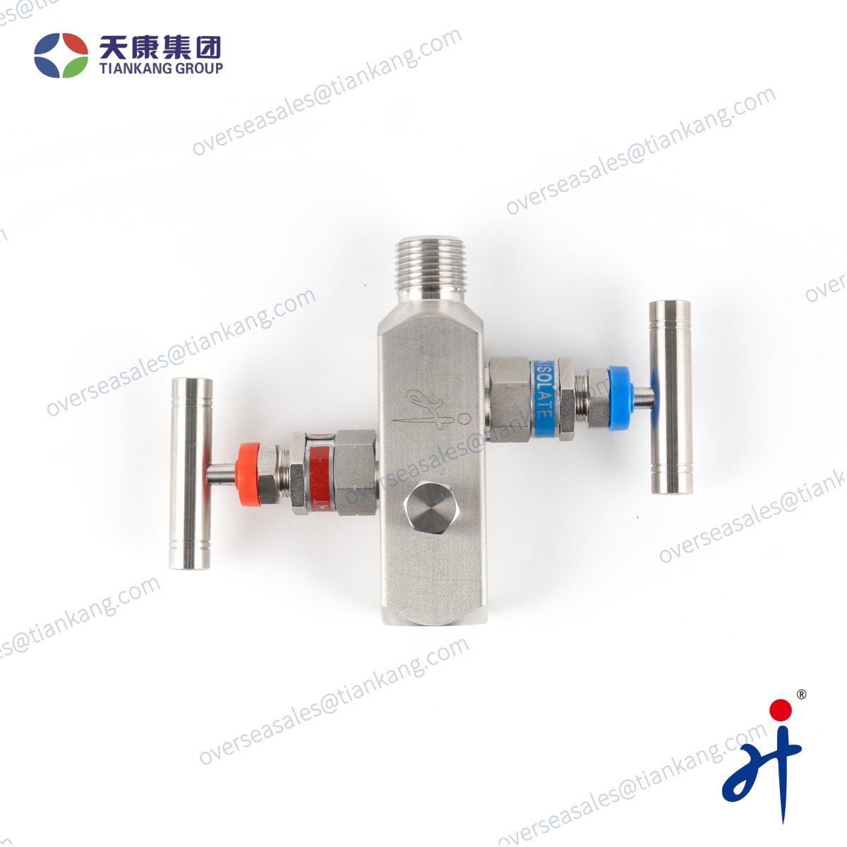 TianKang HongJi In-Line Two Valve Manifold（ Male-Female Thread Ends） - tiankanginternational