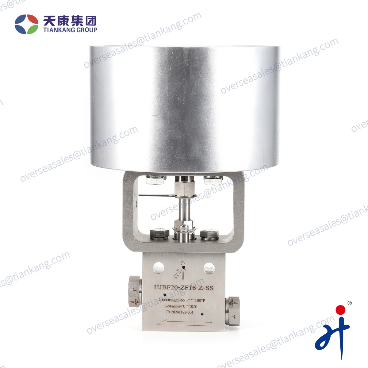 TianKang HongJi Ultra High Pressure Needle Valve with Actuator 20,000psi 1